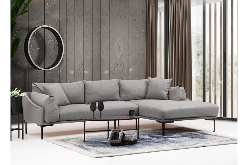 Glenure Sofa m. Divan 4-seters - Grå - Møbler - Sofaer - Sofaer med sjeselong - 4 seters sofa med divan