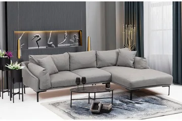 Glenure Sofa m. Divan 4-seters - Grå - Møbler - Sofaer - Sofaer med sjeselong - 4 seters sofa med divan