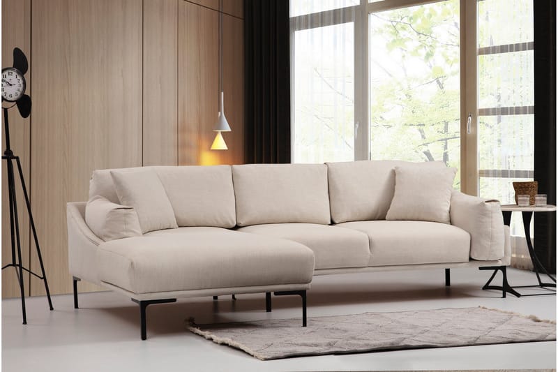 Glenure Sofa m. Divan 4-seters - Krem - Møbler - Sofaer - Sofaer med sjeselong - 4 seters sofa med divan