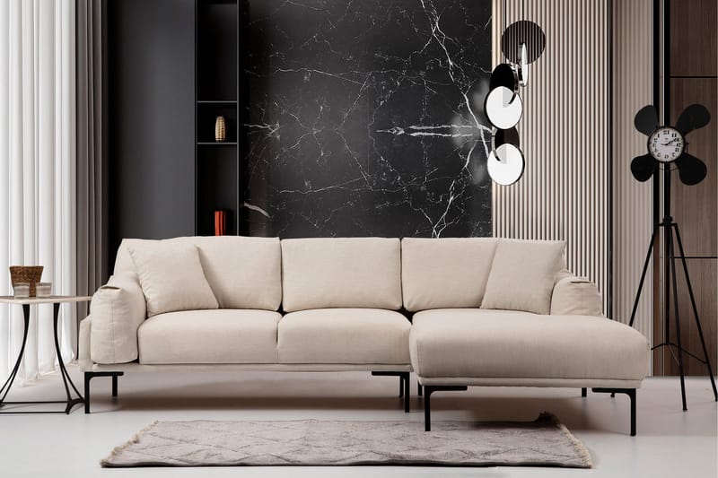 Glenure Sofa m. Divan 4-seters - Krem - Møbler - Sofaer - Sofaer med sjeselong - 4 seters sofa med divan