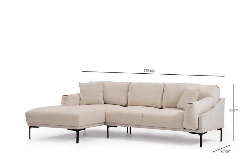 Glenure Sofa m. Divan 4-seters - Krem - Møbler - Sofaer - Sofaer med sjeselong - 4 seters sofa med divan