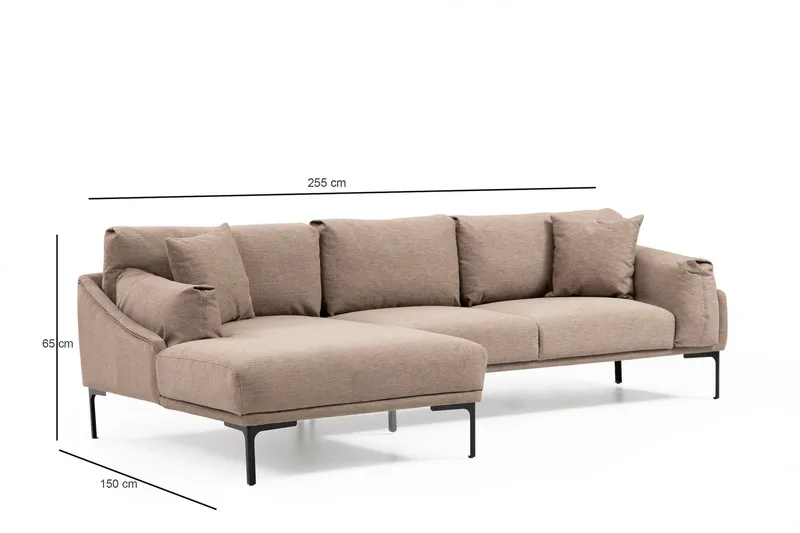 Glenure Sofa m. Divan 4-seters - Mocha - Møbler - Sofaer - Sofaer med sjeselong - 4 seters sofa med divan