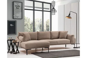 Glenure Sofa m. Divan 4-seters - Mocha - Møbler - Sofaer - Sofaer med sjeselong - 4 seters sofa med divan