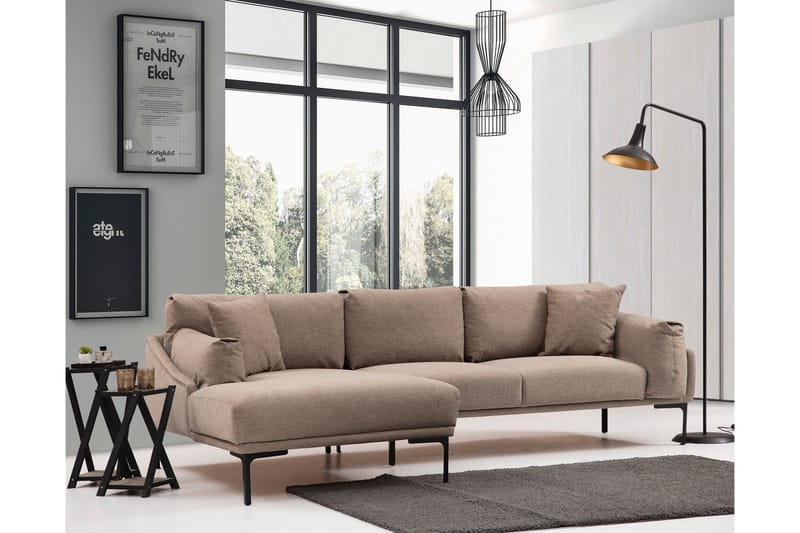 Glenure Sofa m. Divan 4-seters - Mocha - Møbler - Sofaer - Sofaer med sjeselong - 4 seters sofa med divan
