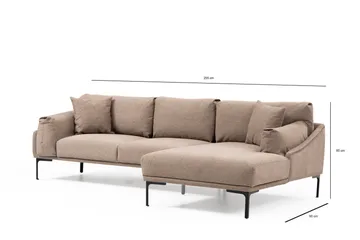 Glenure Sofa m. Divan 4-seters - Mocha - Møbler - Sofaer - Sofaer med sjeselong - 4 seters sofa med divan