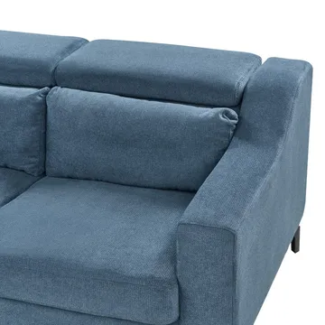 Glosli Venstrevendt Hjørnesofa med Divan og Sjeselong 220 cm i Chenille - Stålblå - Møbler - Sofaer - Sofaer med sjeselong - 4 seters sofa med divan