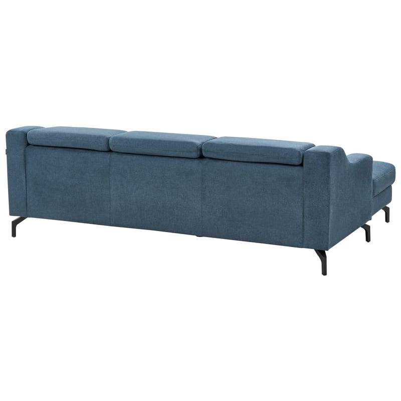 Glosli Venstrevendt Hjørnesofa med Divan og Sjeselong 220 cm i Chenille - Stålblå - Møbler - Sofaer - Sofaer med sjeselong - 4 seters sofa med divan