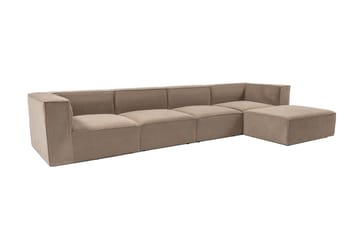 Gregor Sofa med Sjeselong 4-seter - Cappuccino - Møbler - Sofaer - Sofaer med sjeselong - 4 seters sofa med divan