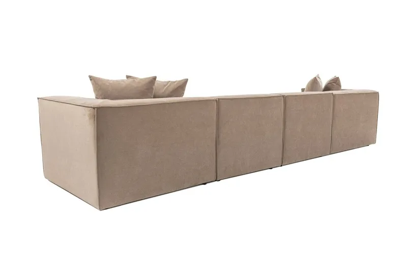 Gregor Sofa med Sjeselong 4-seter - Cappuccino - Møbler - Sofaer - Sofaer med sjeselong - 4 seters sofa med divan