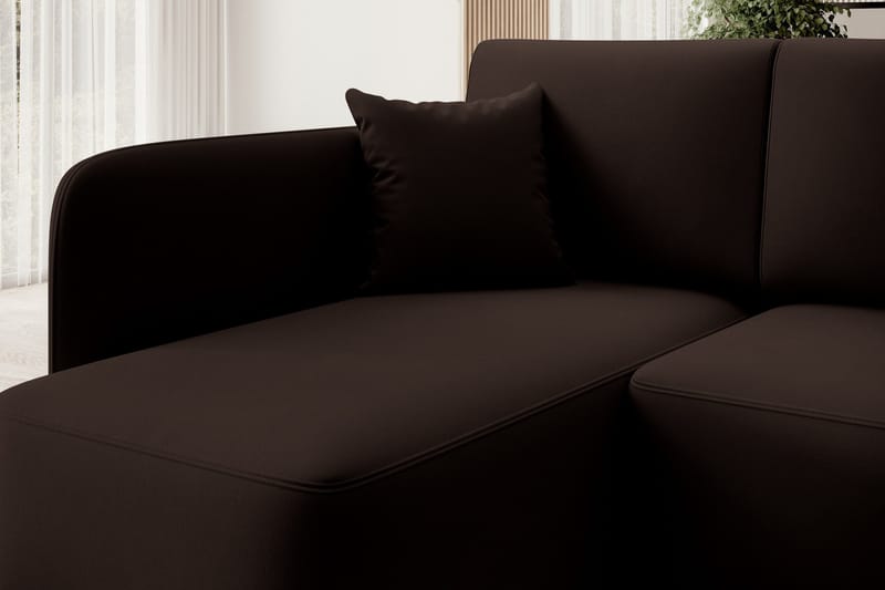 Hadson 3-seter Sofa med Sjeselong - Brun - Møbler - Sofaer - Sofaer med sjeselong - 3 seters sofa med divan