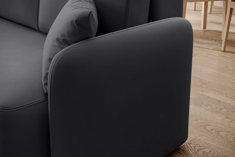 Hadson 3-seters Sofa med Divan - Mørk grå - Møbler - Sofaer - Fløyelssofaer