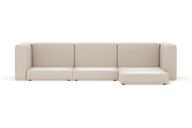 Hagblom 4-seters Divansofa med Oppbevaring Vendbar - Beige - Møbler - Sofaer - Sofaer med sjeselong - 4 seters sofa med divan