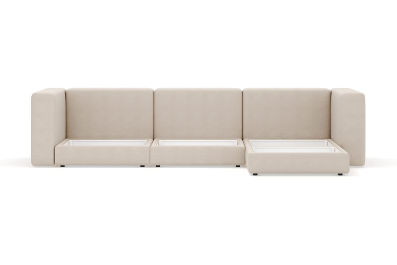 Hagblom 4-seters Divansofa med Oppbevaring Vendbar - Beige - Møbler - Sofaer - Sofaer med sjeselong - 4 seters sofa med divan