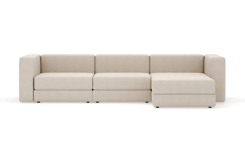 Hagblom 4-seters Divansofa med Oppbevaring Vendbar, Beige