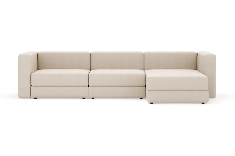 Hagblom 4-seters Divansofa med Oppbevaring Vendbar, Beige