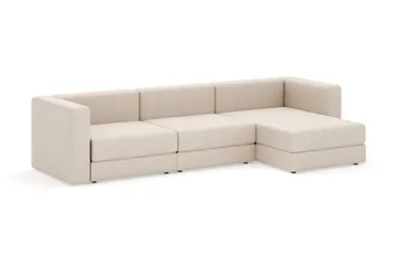 Hagblom 4-seters Divansofa med Oppbevaring Vendbar - Beige - Møbler - Sofaer - Sofaer med sjeselong - 4 seters sofa med divan