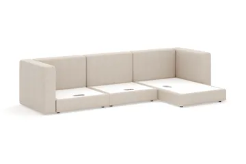 Hagblom 4-seters Divansofa med Oppbevaring Vendbar - Beige - Møbler - Sofaer - Sofaer med sjeselong - 4 seters sofa med divan
