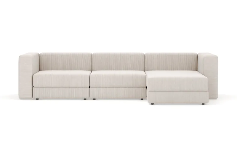Hagblom 4-seters Divansofa med Oppbevaring Vendbar, Beige