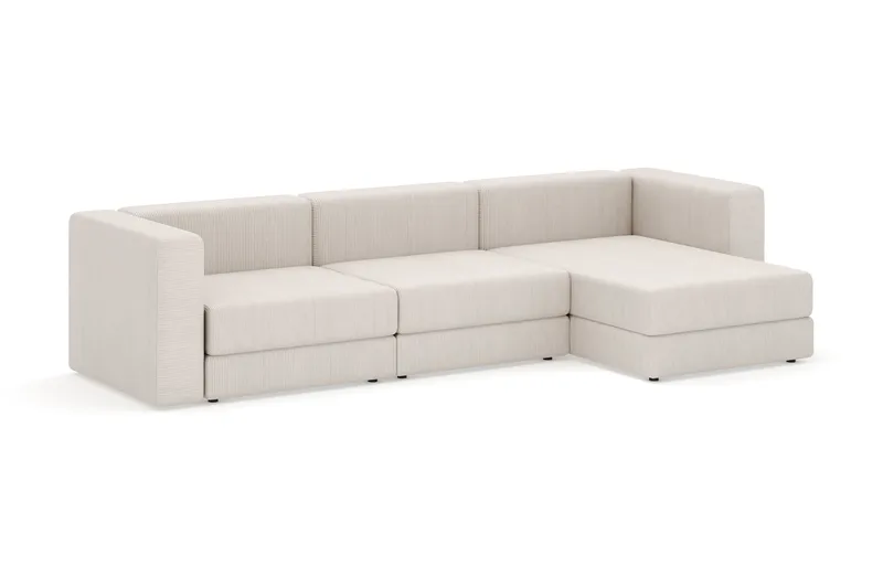 Hagblom 4-seters Divansofa med Oppbevaring Vendbar - Beige - Møbler - Sofaer - Sofaer med sjeselong - 4 seters sofa med divan