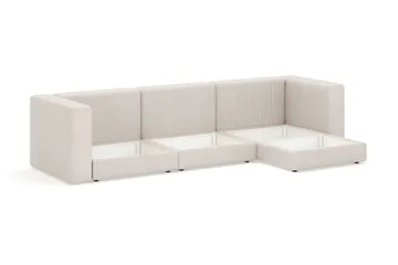Hagblom 4-seters Divansofa med Oppbevaring Vendbar - Beige - Møbler - Sofaer - Sofaer med sjeselong - 4 seters sofa med divan