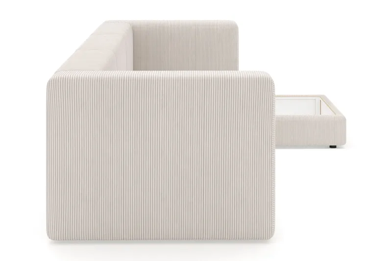 Hagblom 4-seters Divansofa med Oppbevaring Vendbar - Beige - Møbler - Sofaer - Sofaer med sjeselong - 4 seters sofa med divan