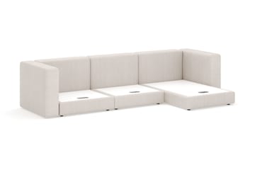 Hagblom 4-seters Divansofa med Oppbevaring Vendbar - Beige - Møbler - Sofaer - Sofaer med sjeselong - 4 seters sofa med divan