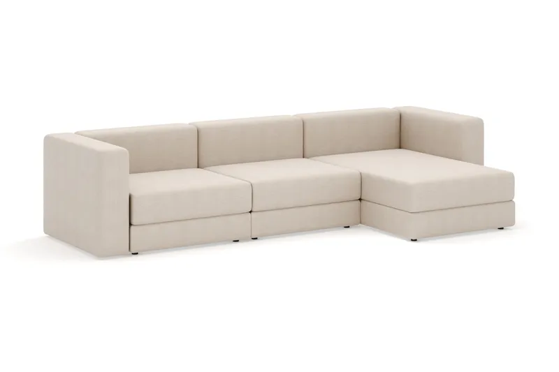 Hagblom 4-seters Divansofa med Oppbevaring Vendbar - Beige - Møbler - Sofaer - Sofaer med sjeselong - 4 seters sofa med divan