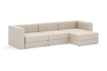 Hagblom 4-seters Divansofa med Oppbevaring Vendbar - Beige - Møbler - Sofaer - Sofaer med sjeselong - 4 seters sofa med divan
