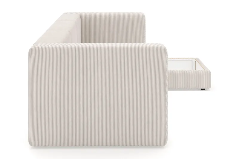 Hagblom 4-seters Divansofa med Oppbevaring Vendbar - Beige - Møbler - Sofaer - Sofaer med sjeselong - 4 seters sofa med divan