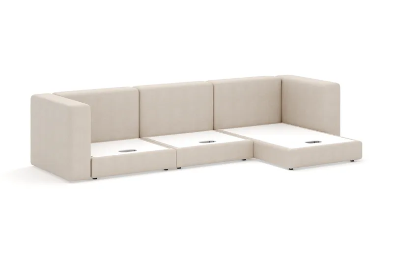 Hagblom 4-seters Divansofa med Oppbevaring Vendbar - Beige - Møbler - Sofaer - Sofaer med sjeselong - 4 seters sofa med divan