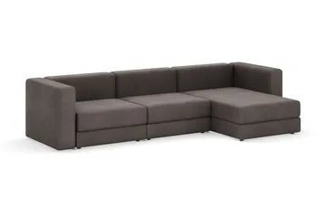 Hagblom 4-seters Divansofa med Oppbevaring Vendbar - Brun - Møbler - Sofaer - Sofaer med sjeselong - 4 seters sofa med divan