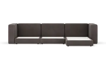 Hagblom 4-seters Divansofa med Oppbevaring Vendbar - Brun - Møbler - Sofaer - Sofaer med sjeselong - 4 seters sofa med divan