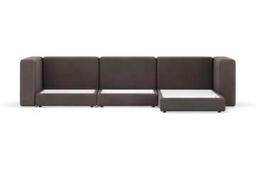 Hagblom 4-seters Divansofa med Oppbevaring Vendbar - Brun - Møbler - Sofaer - Sofaer med sjeselong - 4 seters sofa med divan