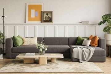 Hagblom 4-seters Divansofa med Oppbevaring Vendbar - Brun - Møbler - Sofaer - Sofaer med sjeselong - 4 seters sofa med divan