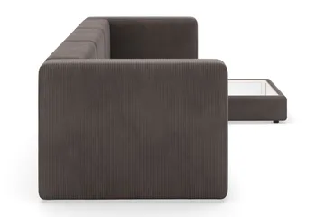 Hagblom 4-seters Divansofa med Oppbevaring Vendbar - Brun - Møbler - Sofaer - Sofaer med sjeselong - 4 seters sofa med divan