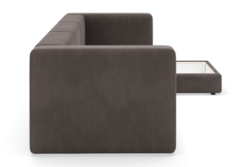 Hagblom 4-seters Divansofa med Oppbevaring Vendbar - Brun - Møbler - Sofaer - Sofaer med sjeselong - 4 seters sofa med divan