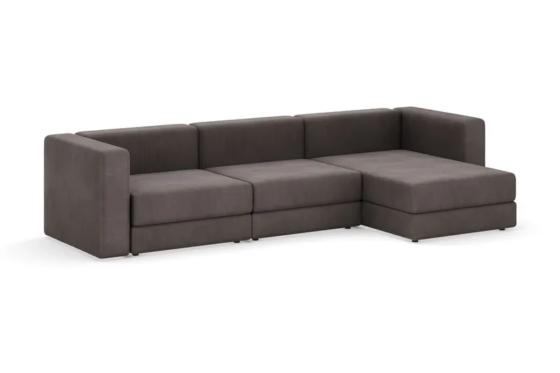 Hagblom 4-seters Divansofa med Oppbevaring Vendbar - Mørkegrå - Møbler - Sofaer - Sofaer med sjeselong - 4 seters sofa med divan