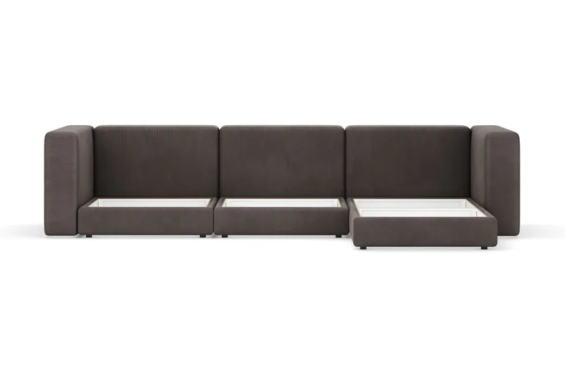 Hagblom 4-seters Divansofa med Oppbevaring Vendbar - Mørkegrå - Møbler - Sofaer - Sofaer med sjeselong - 4 seters sofa med divan