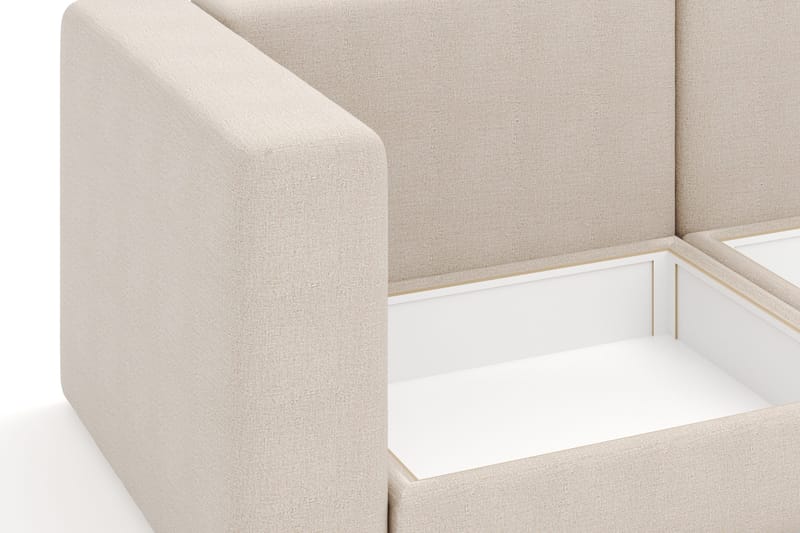 Hagblom 4-seters Vendbar Divansofa 320 cm med Oppbevaring i Chenille - Beige - Møbler - Sofaer - Sofaer med sjeselong - 4 seters sofa med divan