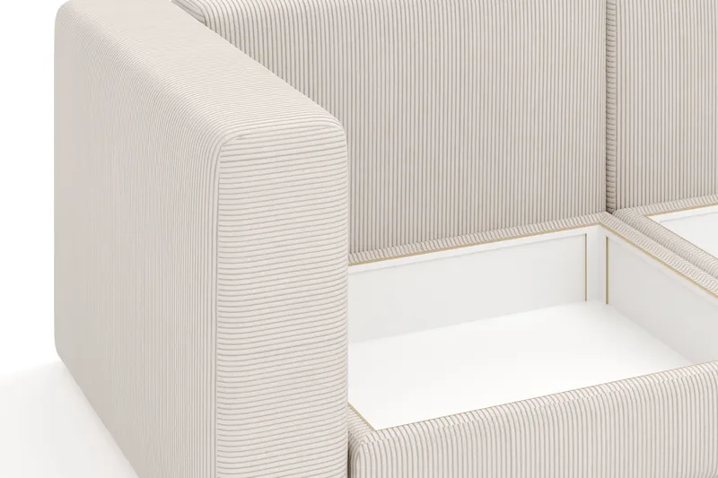 Hagblom 4-seters Vendbar Divansofa 320 cm med Oppbevaring i Mansjester - Beige - Møbler - Sofaer - Sofaer med sjeselong - 4 seters sofa med divan