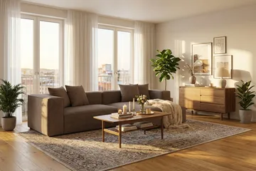 Havana lav 3-seters sofa med vendbar sjeselong - Brun - Møbler - Sofaer - Sofaer med sjeselong - 3 seters sofa med divan