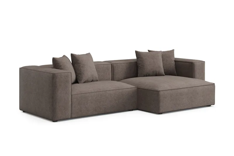 Havana lav 3-seters sofa med vendbar sjeselong - Brun - Møbler - Sofaer - Sofaer med sjeselong - 3 seters sofa med divan