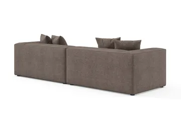 Havana lav 3-seters sofa med vendbar sjeselong - Brun - Møbler - Sofaer - Sofaer med sjeselong - 3 seters sofa med divan