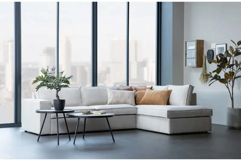 Hearness 3-seters Sofa med Sjeselong Høyre - Beige - Møbler - Sofaer - Sofaer med sjeselong - 3 seters sofa med divan