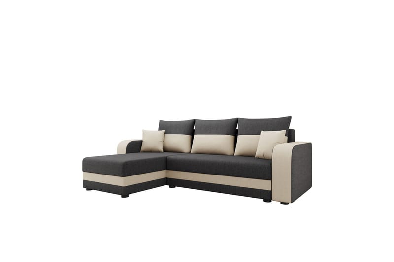 Hewlet Sofa med Divan 3-seter, Beige/Mørk grå