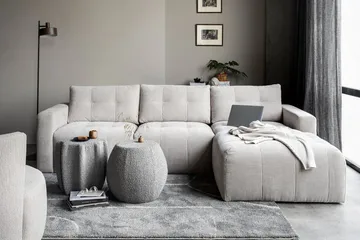 Hippylur 3-Seters Sofa Høyre - Sand - Møbler - Sofaer - Sofaer med sjeselong - 3 seters sofa med divan