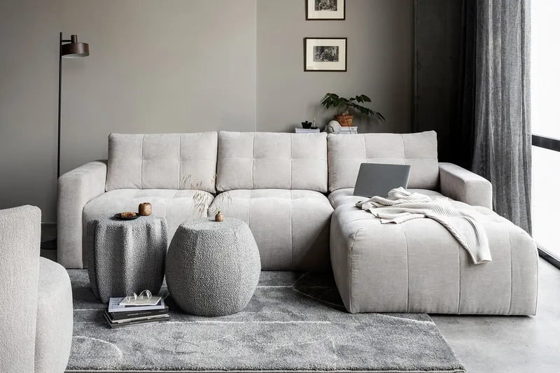 Hippylur 3-Seters Sofa Høyre - Sand - Møbler - Sofaer - Sofaer med sjeselong - 3 seters sofa med divan