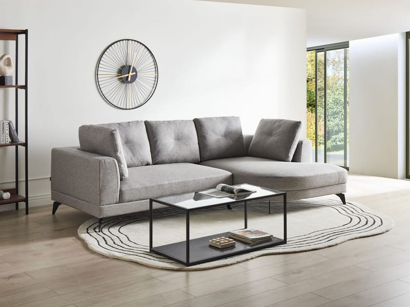 Hjørnesofa 3-seters Marum venstrevendt - Grå - Møbler - Sofaer - Sofaer med sjeselong - 3 seters sofa med divan