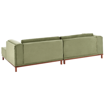 Hjørnesofa 4-seter Veng - Lysebrun, grønn - Møbler - Sofaer - Sofaer med sjeselong - 4 seters sofa med divan
