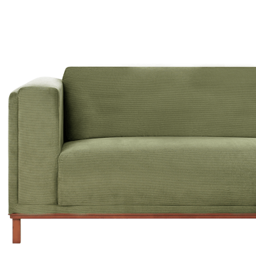 Hjørnesofa 4-seter Veng - Lysebrun, grønn - Møbler - Sofaer - Sofaer med sjeselong - 4 seters sofa med divan